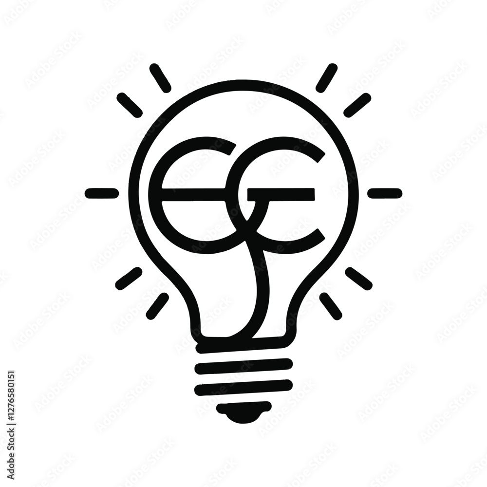 letter eg or ge lightbulb shape simple logo design letter eg or ge lightbulb shape simple logo design