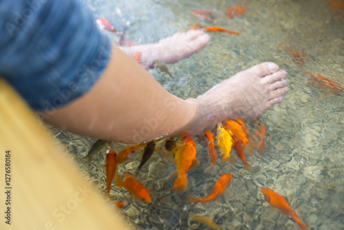Natural Pedicure Fish Foot Bath Spa at Outdoor Wellness Center