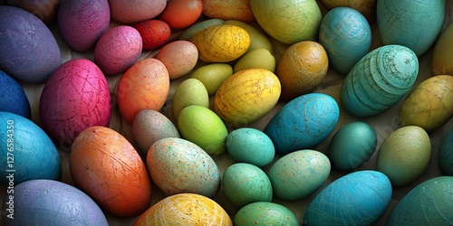 artistic Easter eggs spiral colorful arrangement photo