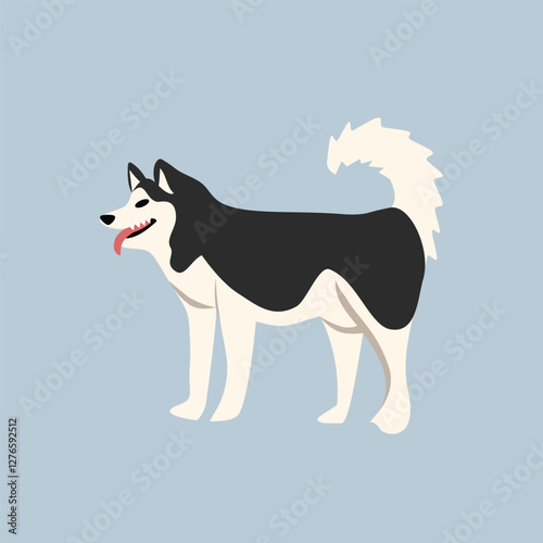 Siberian husky dog illustration.