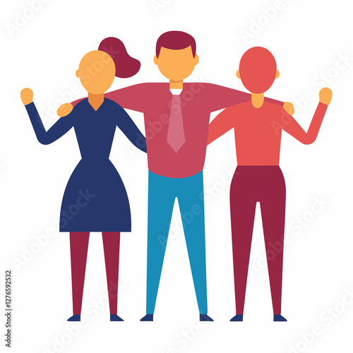 Wallpaper Mural Office workers supporting each other in flat vector style art Torontodigital.ca