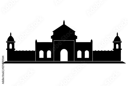 Old architecture silhouette