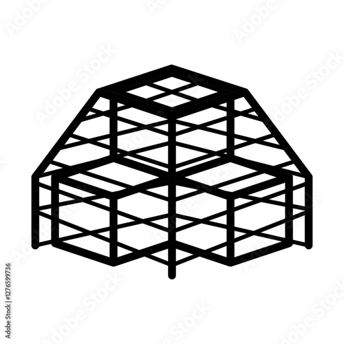 icon of a cargo pallet with a net structure symbolizing secure air freight transportation.