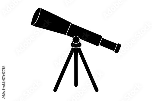 telescope on white background