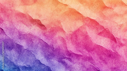 Abstract watercolor background: vibrant gradient with textured paper and pastel colors