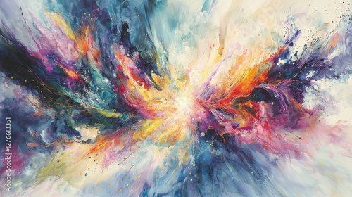 Wallpaper Mural Abstract Colorful Explosion Painting Vibrant Swirls and Dynamic Energy Torontodigital.ca