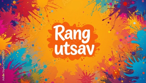 Rang utsav Happy holi or dhuleti 2025 colorful background with color splashes photo