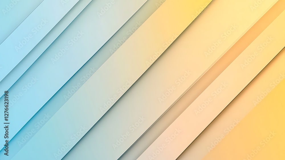 Fototapeta premium Abstract Diagonal Lines Pastel Blue Yellow Gradient