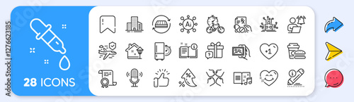 Image album, Music book and Squad line icons. Interest rate, AI generate, Inflation icons. Pack of Street light, Bike timer, Microphone icon. Vector