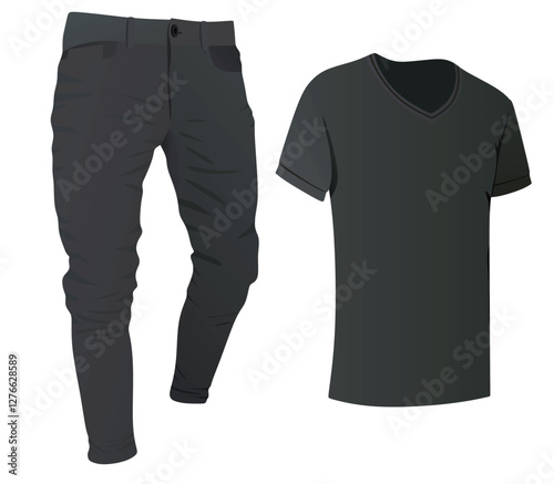 T shirt and pants. vector illustration