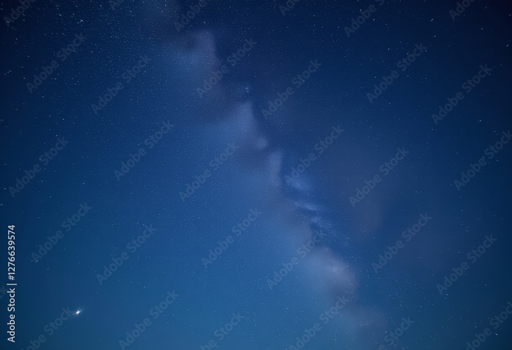 Fototapeta premium Starry night sky with wispy clouds creating a serene atmosphere