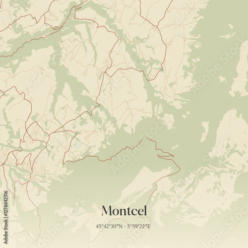 Photos Vintage map of Montcel, France.