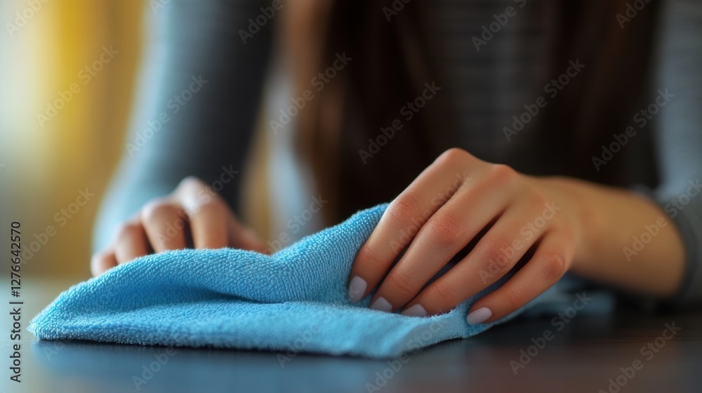 Fototapeta premium Housewife doing house cleaning during spring cleaning.