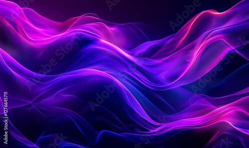 Wallpaper Mural Vibrant abstract waves in purple and blue create a dynamic, flowing digital background. Torontodigital.ca