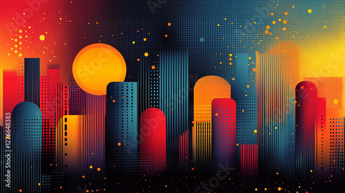abstract background with city