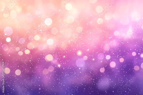 Magical bokeh background blending pink and purple hues with glittering light orbs. Dreamy defocused sparkles create a romantic and ethereal atmosphere perfect for fantasy, wedding, and luxury designs.