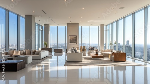 Stunning Penthouse Interior Showcases Modern Design and Breathtaking City Views With Abundant Natural Light