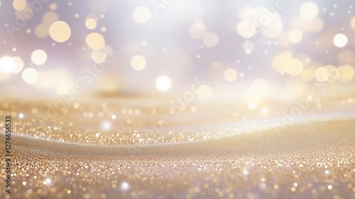 Golden Glitter Texture With Soft Bokeh Lighting Creates a Luxurious Atmosphere for Elegant Backgrounds and Designs
