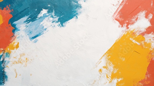 Vibrant Hand Painted Acrylic Texture With Bold Brushstrokes and Dynamic Colors for Artistic Expression