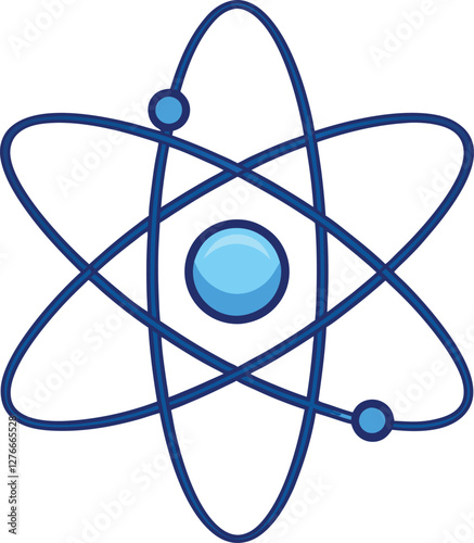 Vector Illustration of Atom with Electron Orbits