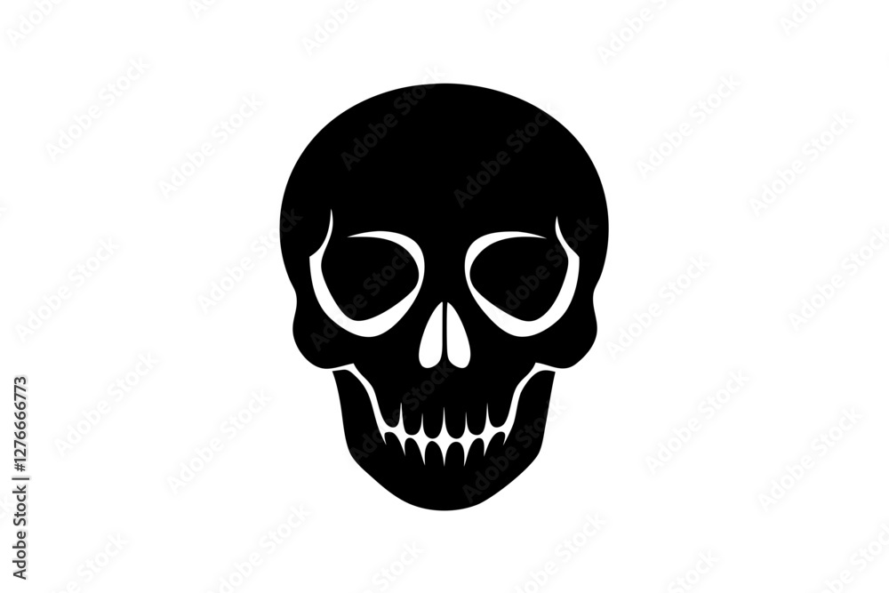 skull, Human Skull, Cartoon Skull Icon Silhouette skull, Human Skull, Cartoon Skull Icon Silhouette