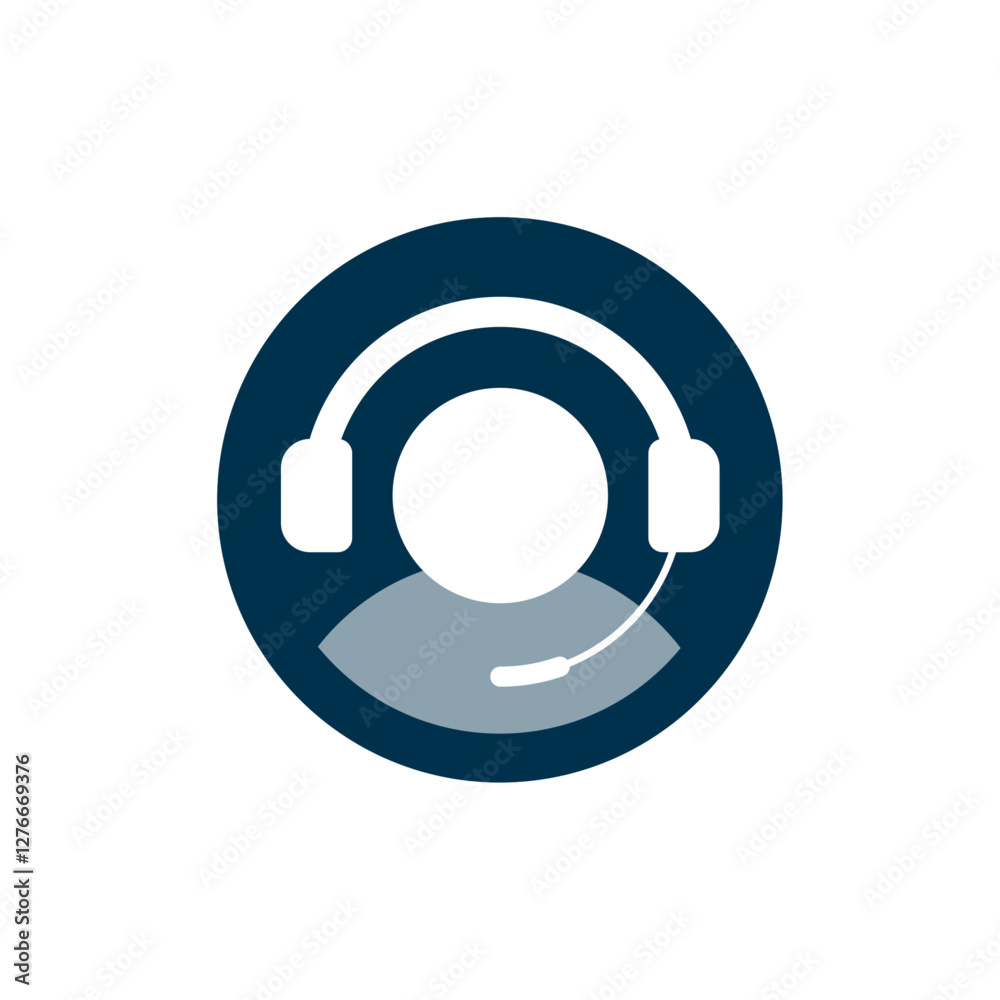 silhouette head wearing a headset, representing customer service, support, call center, or any information related assistance silhouette head wearing a headset, representing customer service, support, call center, or any information related assistance