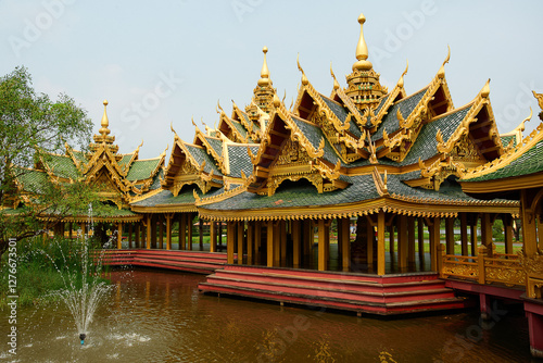 The Pavilion of the Enlightened in Ancient City, Bangkok, Thailand photo