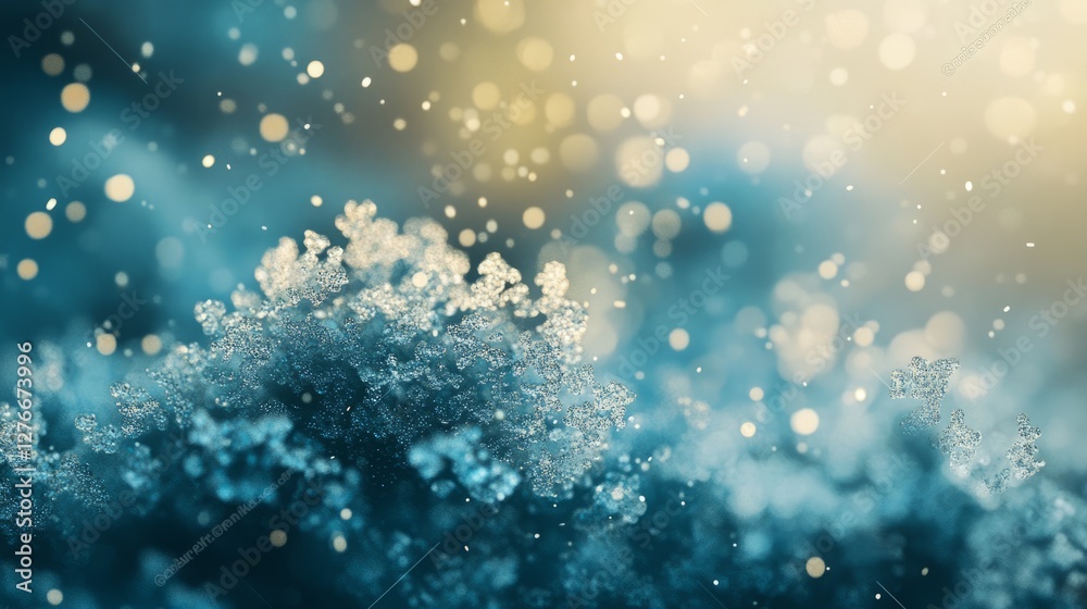 Obraz premium Floating virus particles in a glowing atmosphere, symbolizing the intensity of flu season.