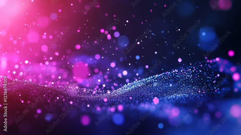 Fototapeta premium Floating virus particles in a glowing atmosphere, symbolizing the intensity of flu season.