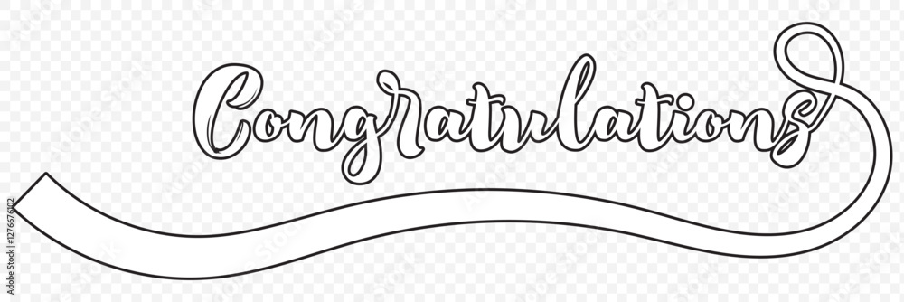 Congratulations !. congratulations Black celebration on Transparent background with confetti. EPS 10.