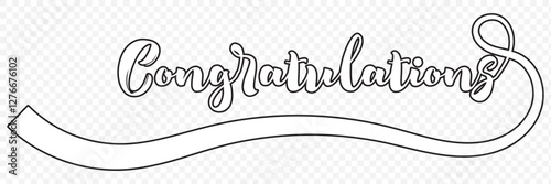 Congratulations !. congratulations Black celebration on Transparent background with confetti. EPS 10.
