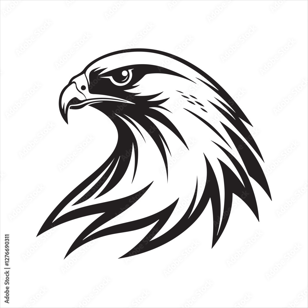Obraz premium falcon silhouette vector logo illustration