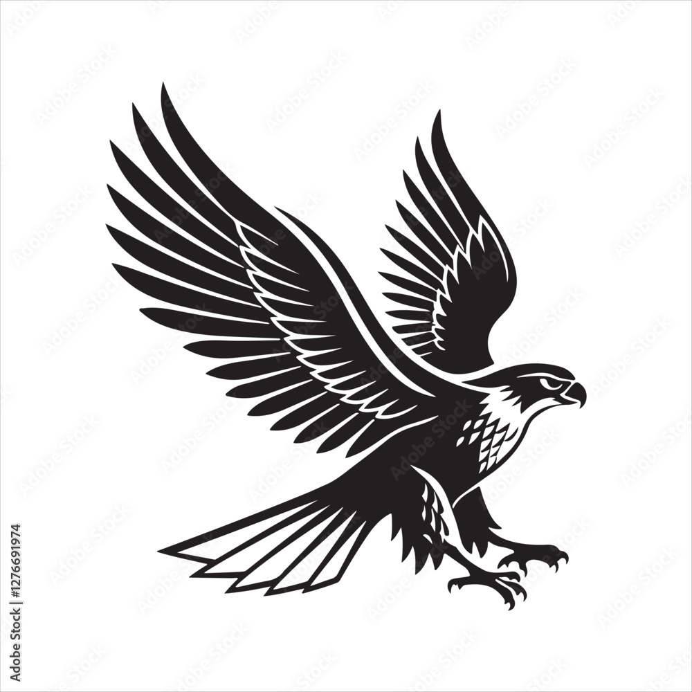 Fototapeta premium falcon silhouette vector logo illustration