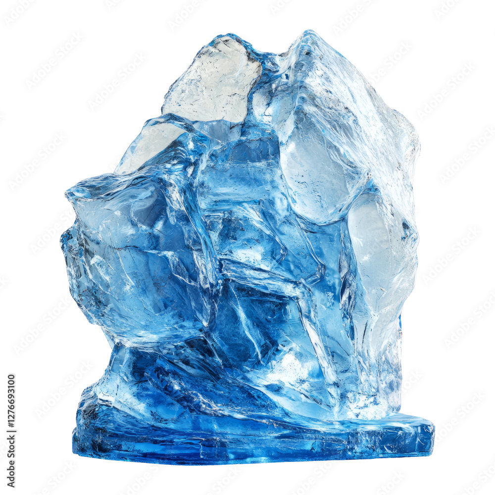 Obraz premium Ice sculpture isolated on transparent background showcasing intricate details