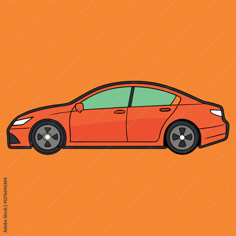 Obraz premium red sports car vector