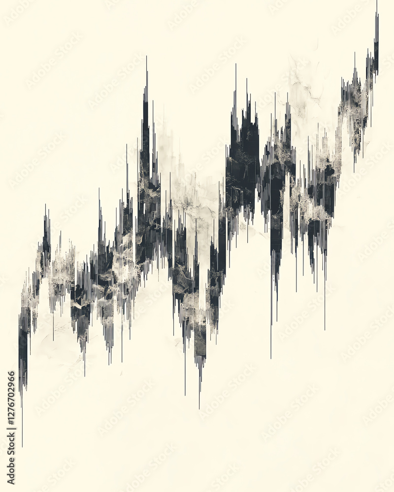 Abstract data visualization with spikes and trends. Abstract data visualization with spikes and trends.