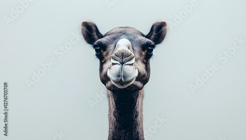 Up close and personal portrait of a majestic camel
