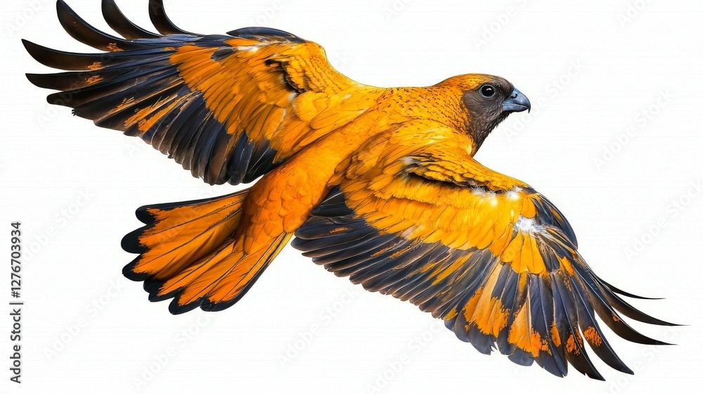 Fototapeta premium Golden Eagle in Flight A Detailed Closeup