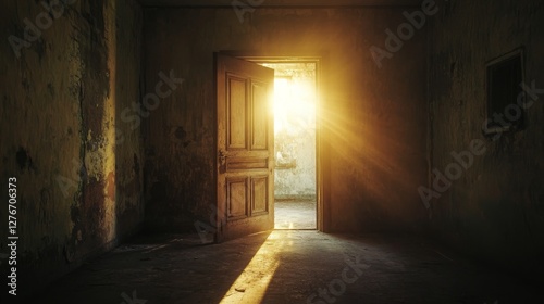 Wallpaper Mural Bright light shines through an open door in an empty room. Torontodigital.ca