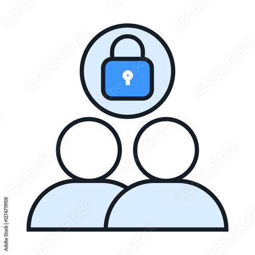 Protect User Access Icon – Secure Login and Identity Verification - Editable stroke Line icon