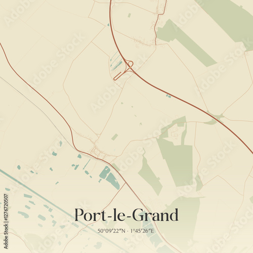 Vintage map of Port-le-Grand, France.