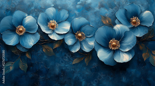 Creative blue floral art