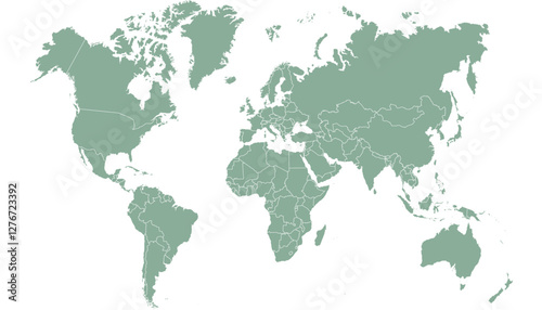 World map. Grey modern vector map. Silhouette map.
