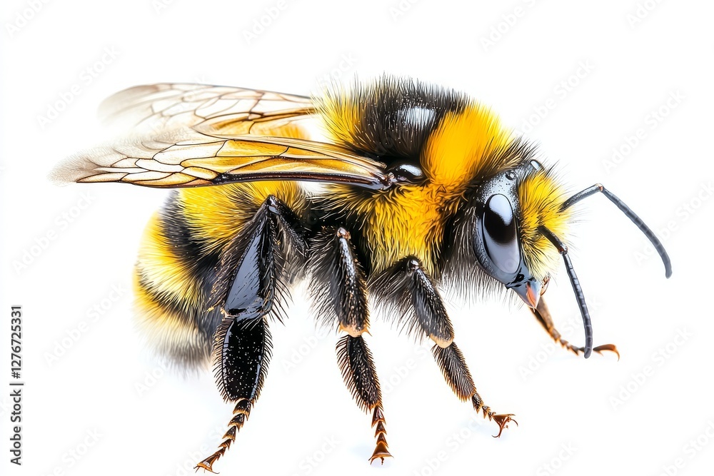 Depicting vibrant bumblebees in mid-flight, this hand-painted watercolor set showcases intricate details and soft tones, contrasted against a clean white background Depicting vibrant bumblebees in mid-flight, this hand-painted watercolor set showcases intricate details and soft tones, contrasted against a clean white background