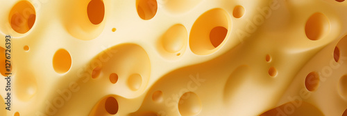 Close Up of Swiss Cheese with Texture and Holes