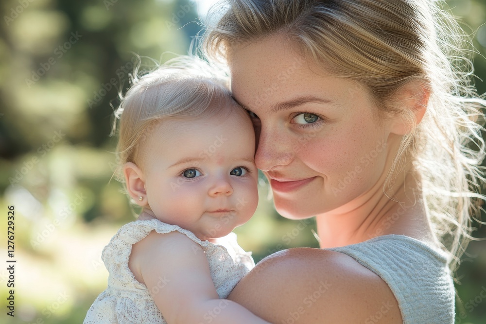 A young South Asian mother enjoying outdoor time with her baby girl, illustrating family togetherness and bonding A young South Asian mother enjoying outdoor time with her baby girl, illustrating family togetherness and bonding