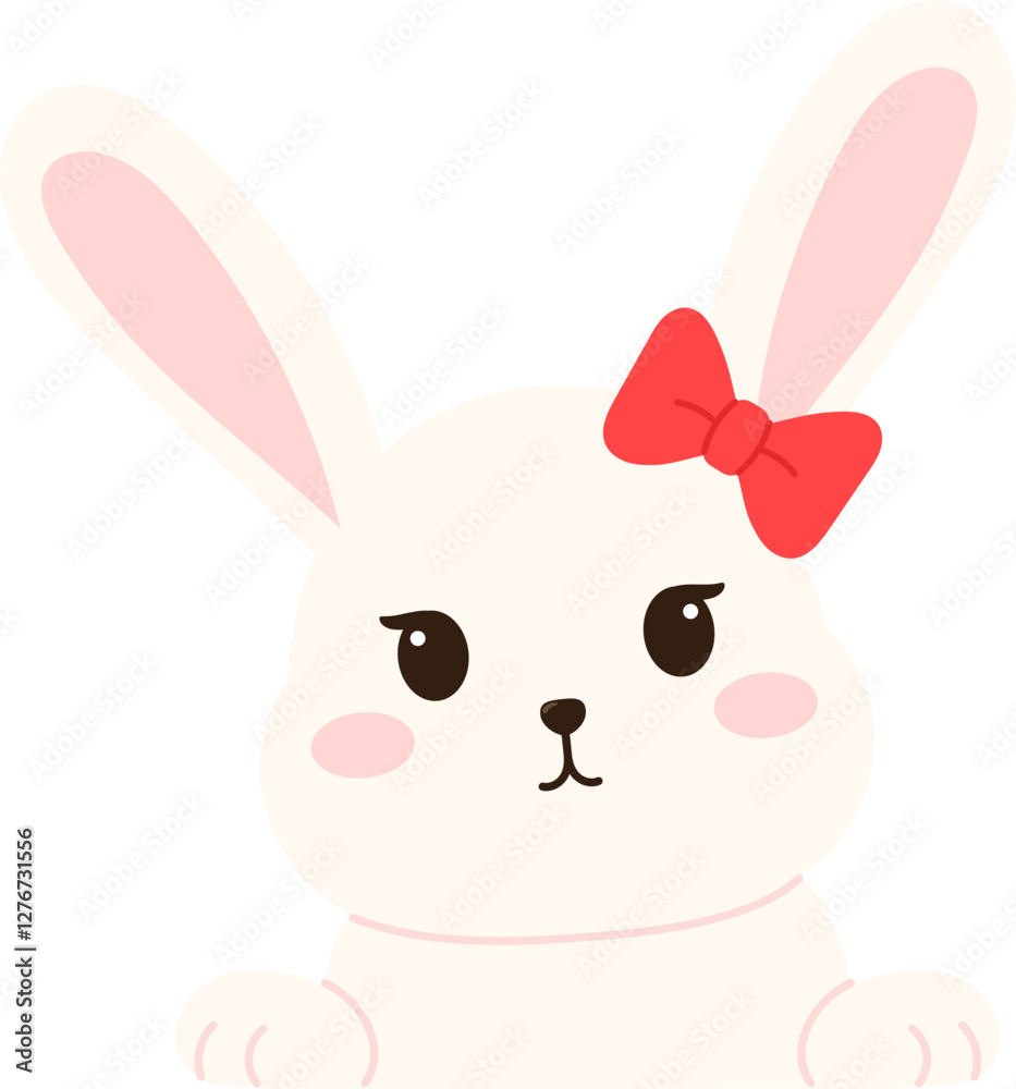 Obraz premium Cute Easter Bunny Peeking illustration