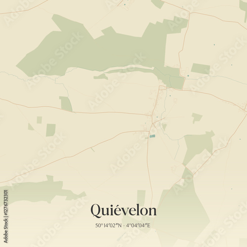Vintage map of Quiévelon, France.