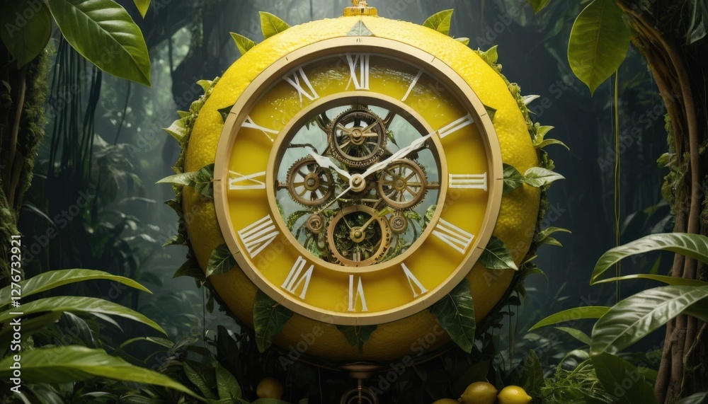 Obraz premium Hours in the shape of a lemon