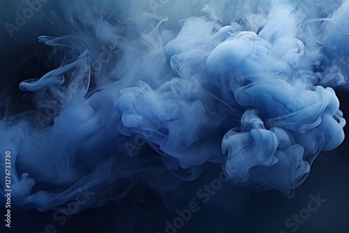 Dark blue cloudy smoke backgrounds fragility abstract.